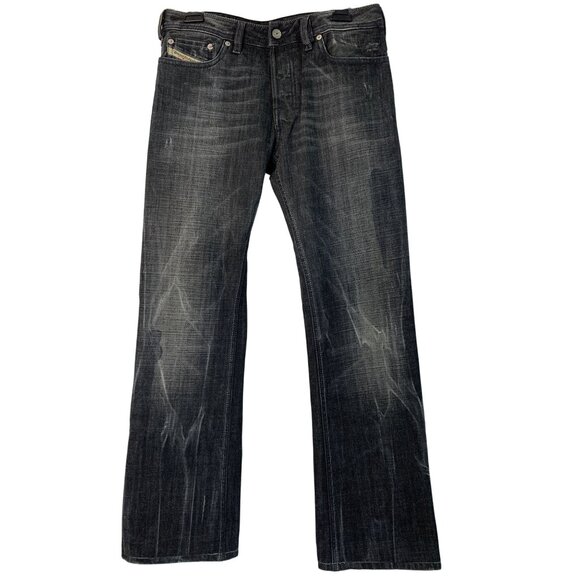 VTG Diesel Zatiny Bootcut Jeans 28 x 30 Italy Black Denim Mens RN10520 - Picture 1 of 15